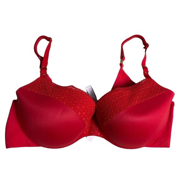 Victoria’s Secret Cherry Red‎ Lined Demi Push-Up Bra Size 36D - Picture 1 of 9